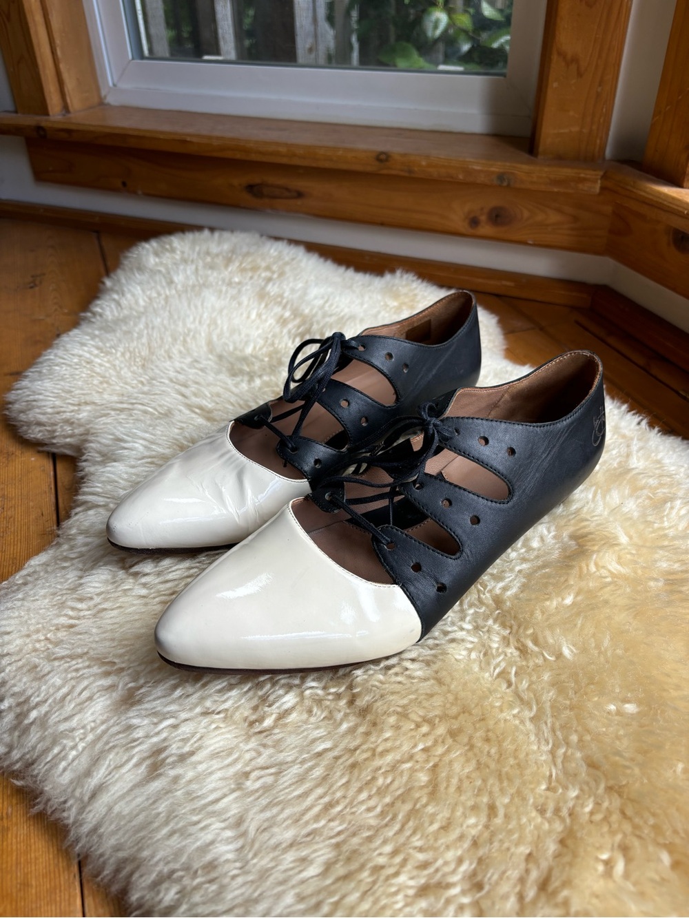 John Fluevog “Coal” Two-Tone Lace-Ups